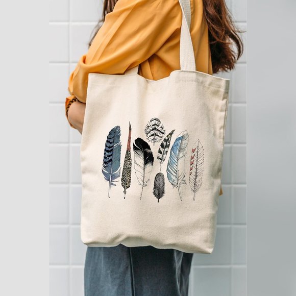 Cinar Handbags - Organic Paint and Cotton Canvas Feather Bag